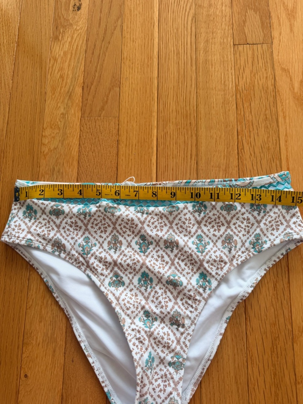 Cupshe Turquoise and Cream Paisley High-Waist Bikini - Picture 8 of 8